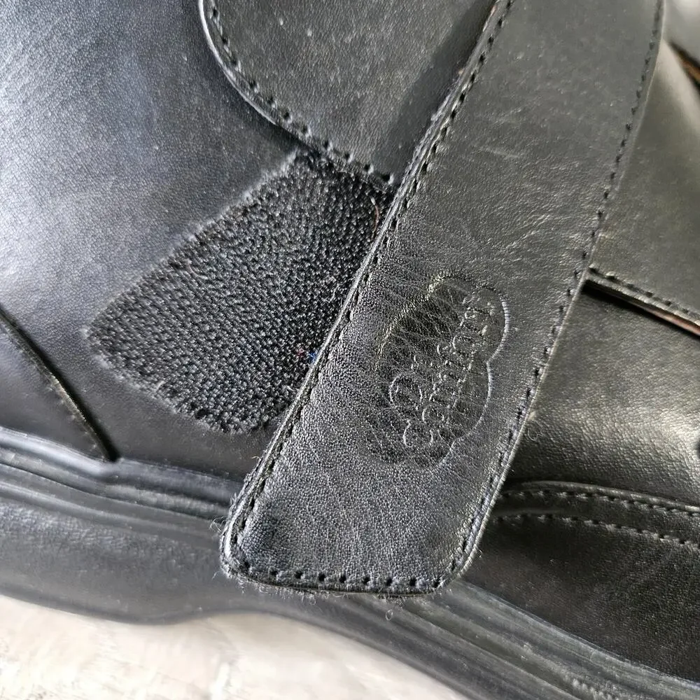 Dr Comfort Joseph Black Leather High Top Hook Loop Dress Boot Shoe Mens Size 9.5
